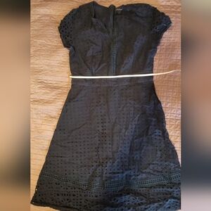 Ann Taylor Midnight Navy Cotton Eyelet Dress